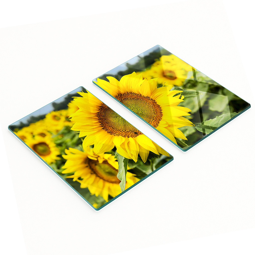 Multifunktionale Dekorative Glasplatten „sonnenblumenfeld“, 2 X 40 X 52 Cm