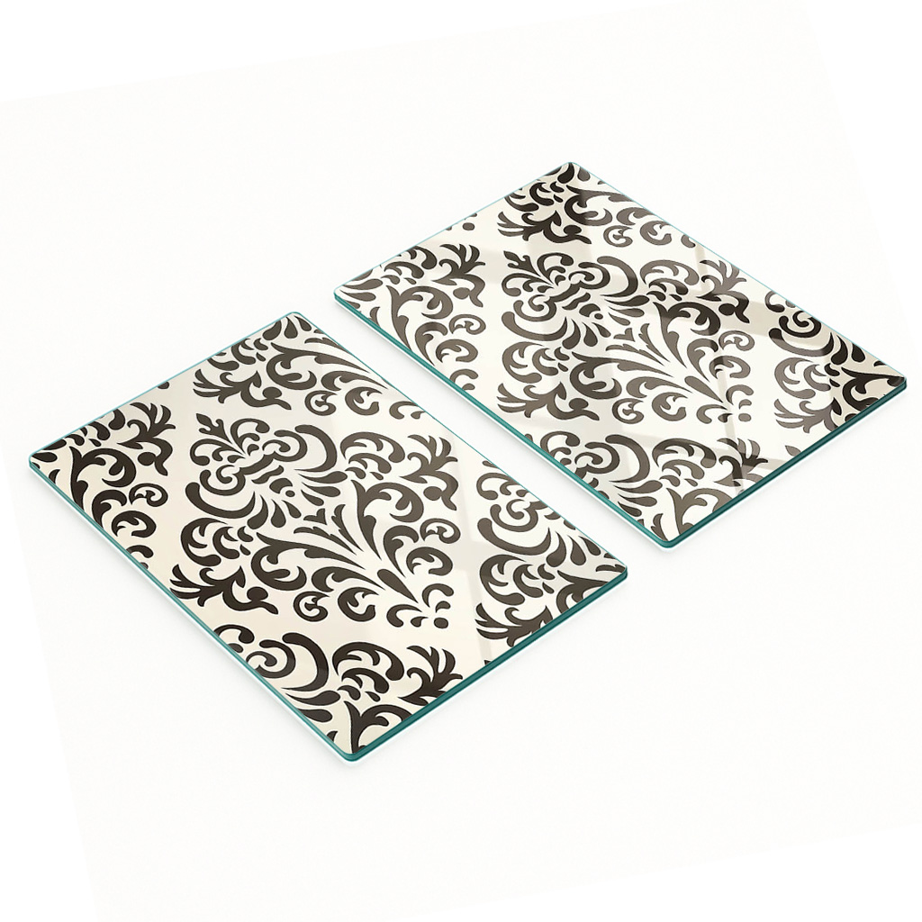 Multifunktionale Dekorative Glasplatten Mit Aufgedruckten Ornamenten, 2 X 40 X 52 Cm