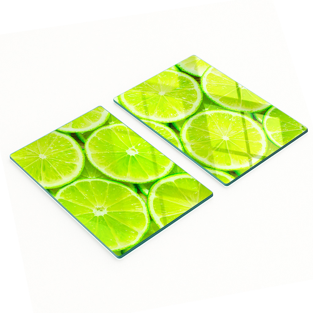Multifunktionale Dekorative Glasplatten Mit Limettenmuster, 2 X 40 X 52 Cm