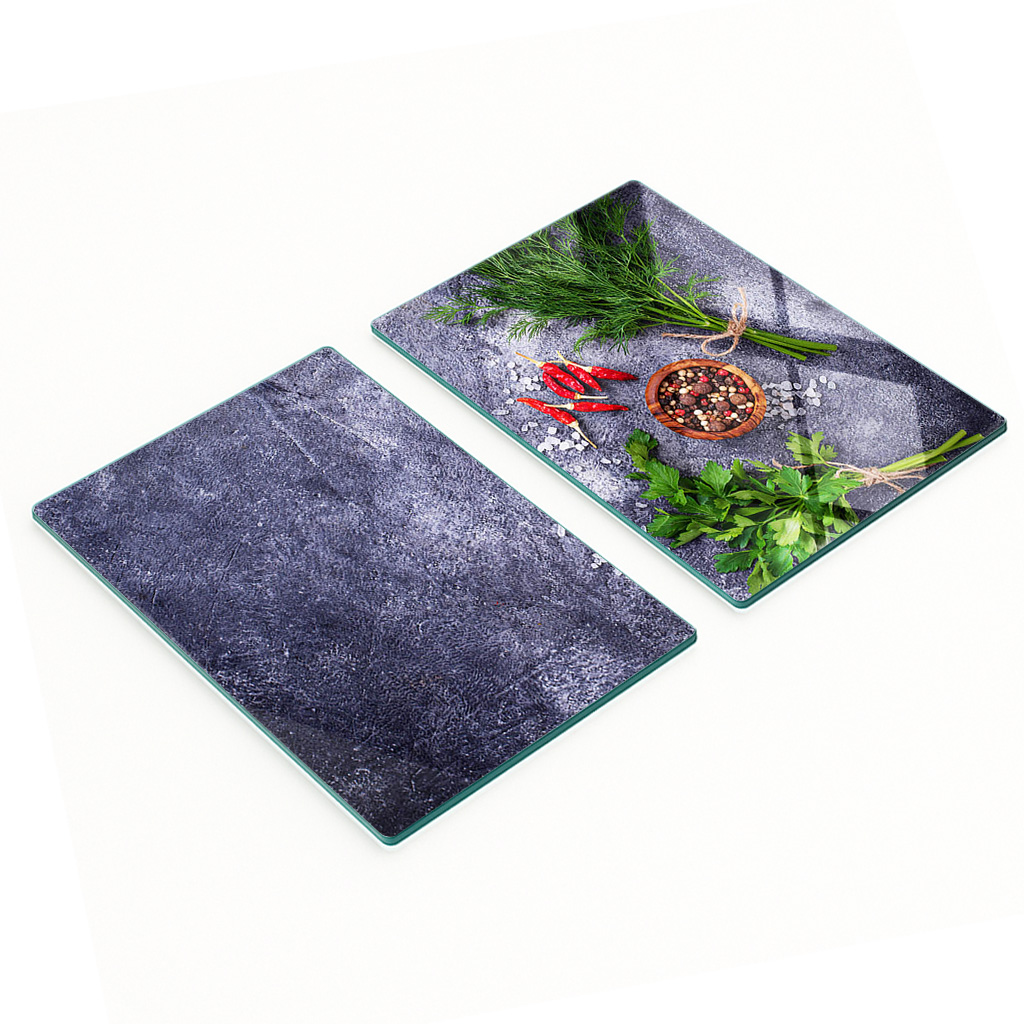Dekorative Schneidebretter Aus Gehärtetem Glas Für Kräuter Und Gewürze, 2 X 40 X 52 Cm