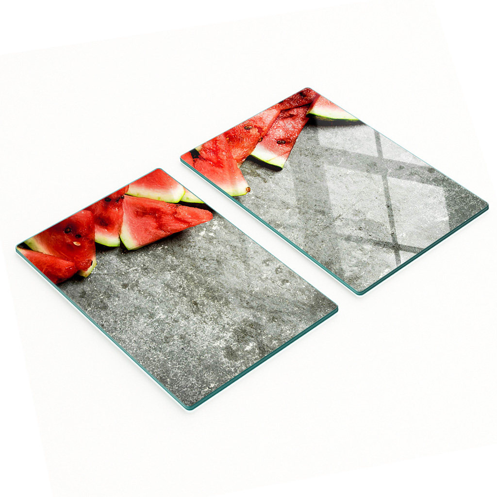 Multifunktionale Dekorative Glasplatten Mit Wassermelonenmuster, 2 X 40 X 52 Cm