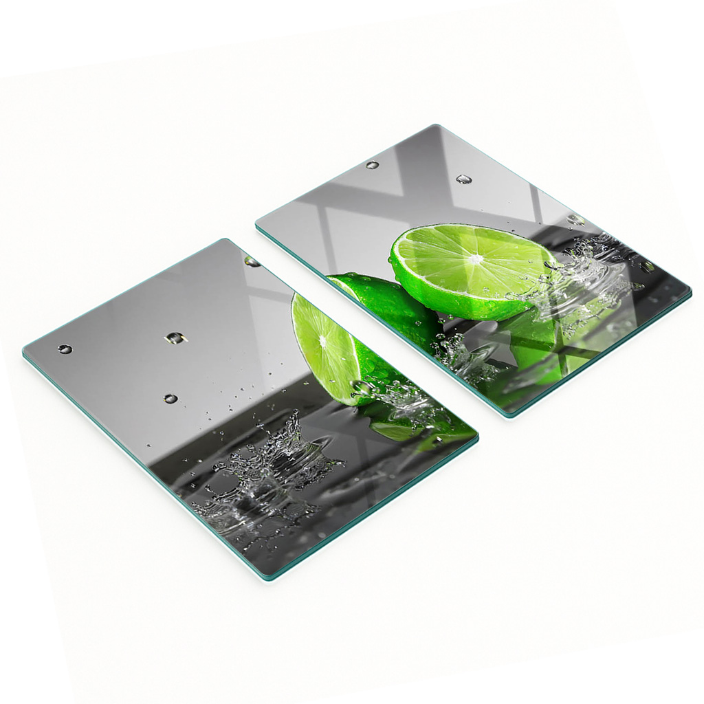 Küchenarbeitsplatten Aus Gehärtetem Glas Mit Kalk-in-wasser-grafik, 2 X 40 X 52 Cm