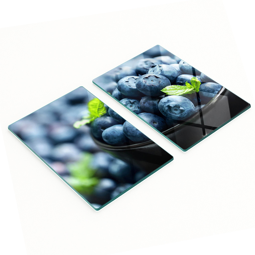 Multifunktionale Dekorative Glasplatten Mit Blaubeermuster, 2 X 40 X 52 Cm