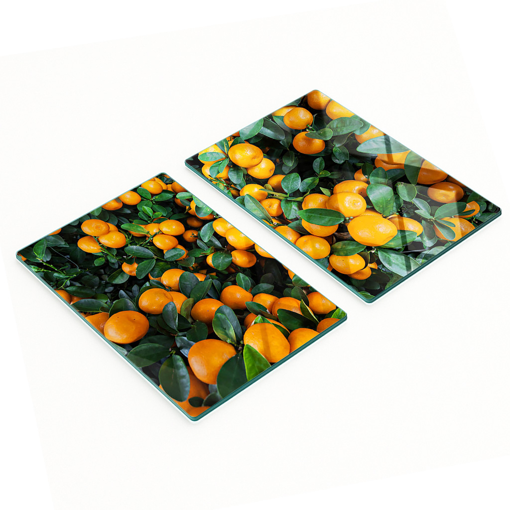 Multifunktionale Dekorative Glasplatten Mit Mandarinenmuster, 2 X 40 X 52 Cm