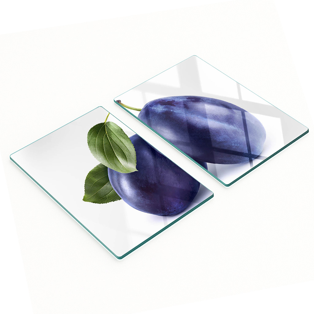 Multifunktionale Dekorative Glasplatten Mit Pflaumenmuster, 2 X 40 X 52 Cm