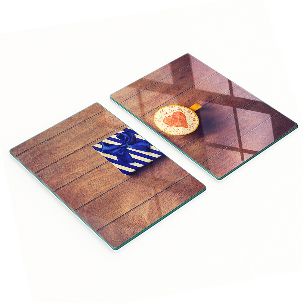Dekorative Glas-schneide- Und Servierbretter, Kaffeegeschenk, 2 X 40 X 52 Cm