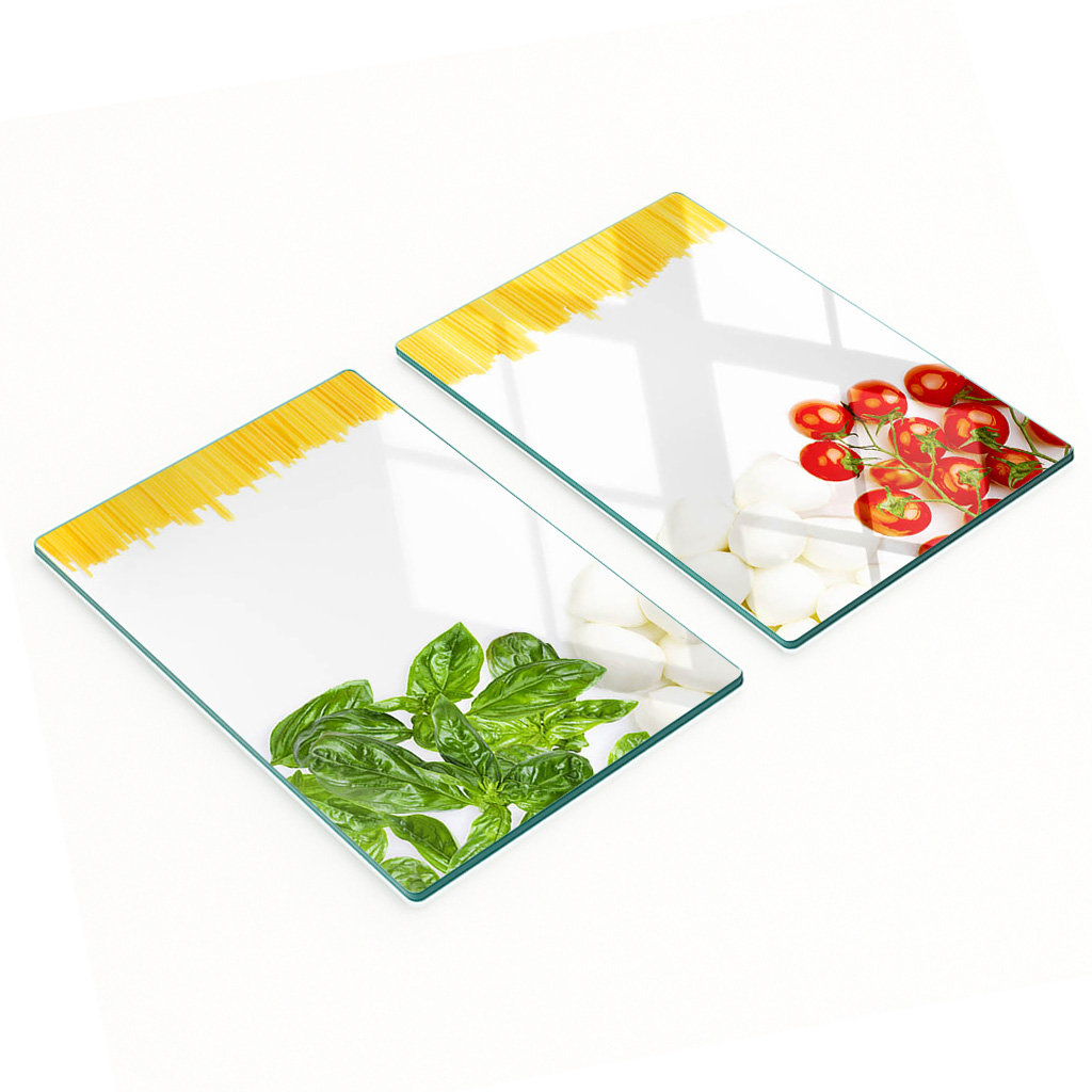 Multifunktionale, Dekorative Küchenglasplatten Mit Italienischer Flagge, 2 X 40 X 52 Cm