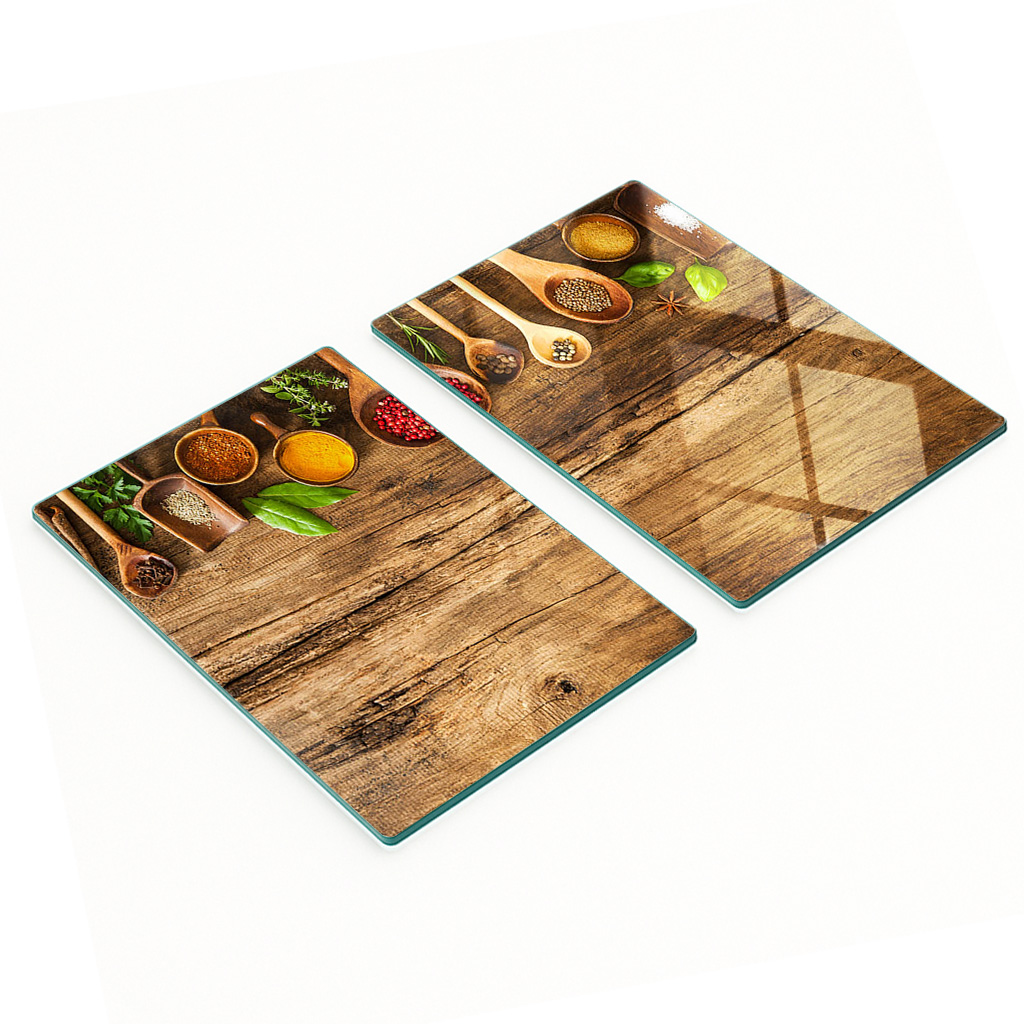 Dekorative Schneide- Und Servierbretter Aus Glas Für Gewürze Und Holz, 2 X 40 X 52 Cm