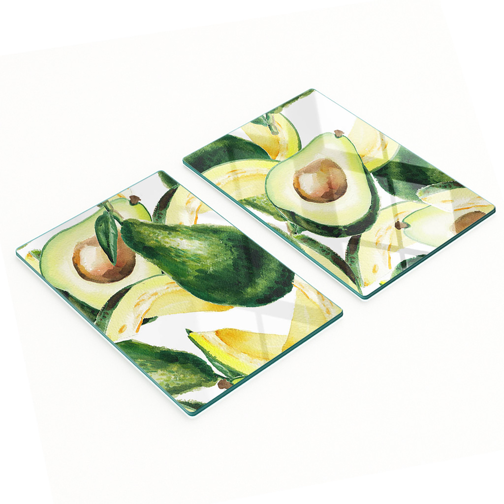 Multifunktionale Dekorative Glasplatten Mit Avocado-print, 2 X 40 X 52 Cm