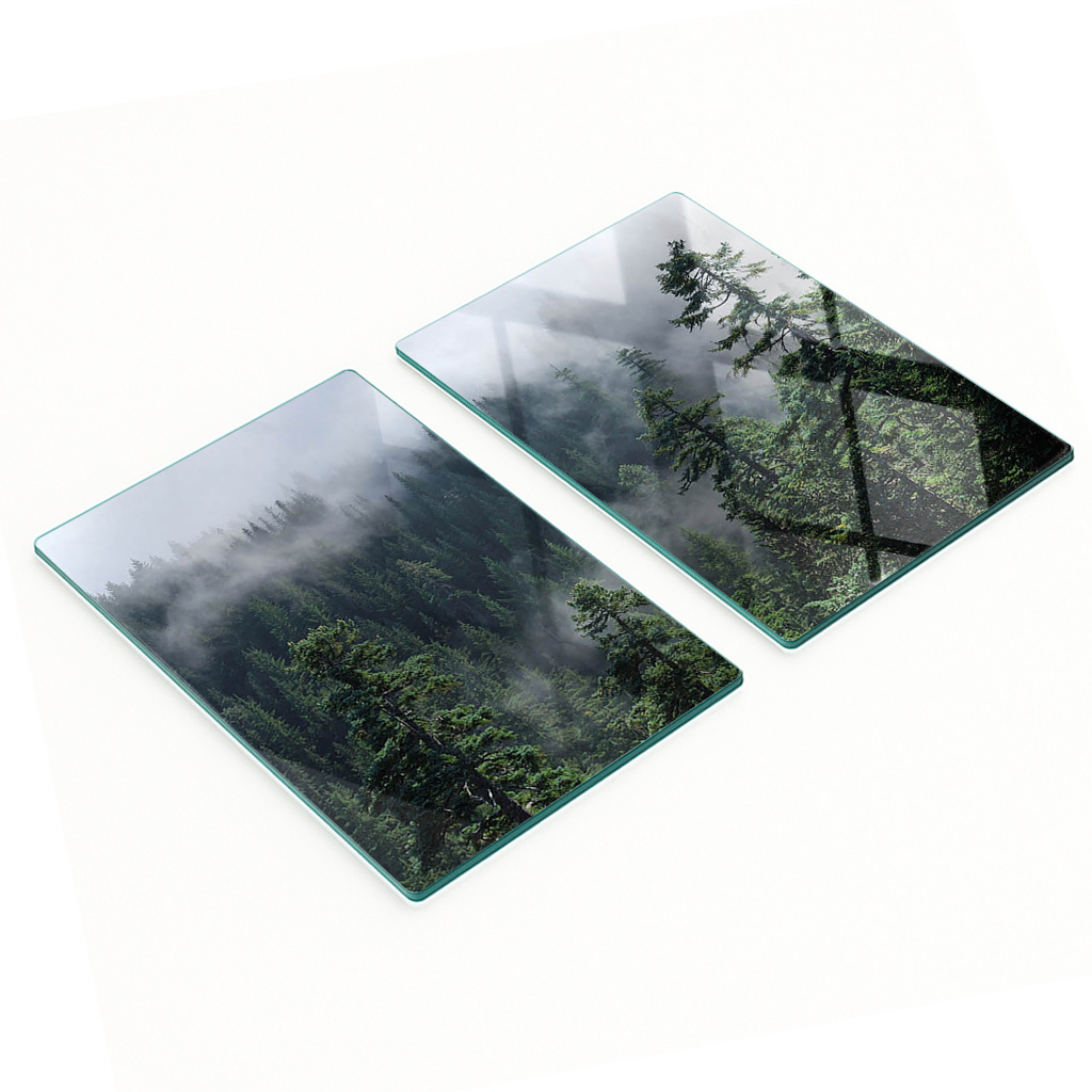 Multifunktionale, Dekorative Küchenplatten Aus Gehärtetem Stahl, Farbe: Waldnebel, 2 X 40 X 52 Cm