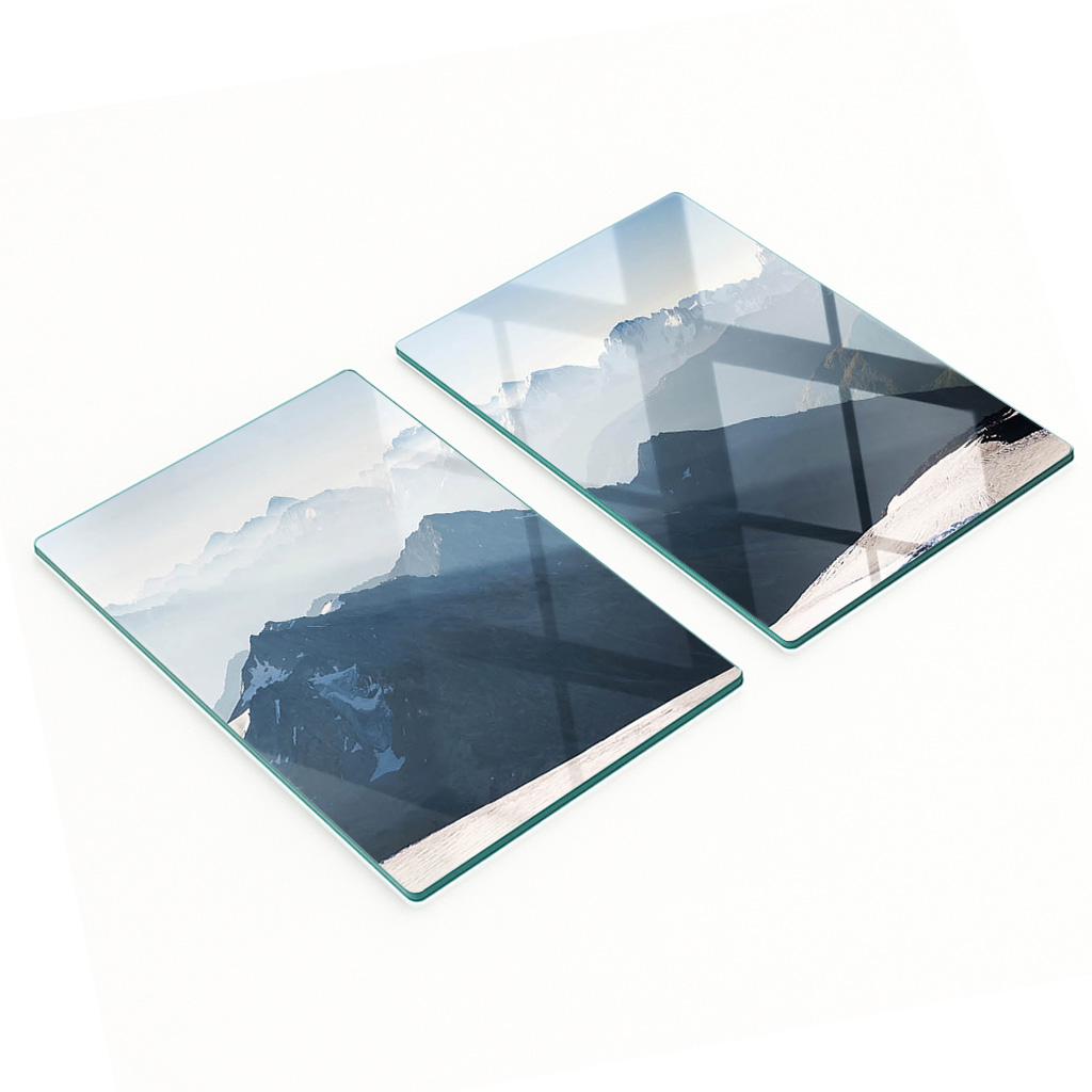 Dekorative Glasbretter Zum Servieren Von Snacks, Mountain Peak, 2 X 40 X 52 Cm