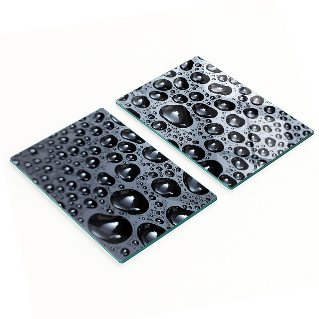 Dekorative, Multifunktionale Glasplatten Aus Gehärtetem Glas Mit Wassertropfenmuster, 2 X 40 X 52 Cm