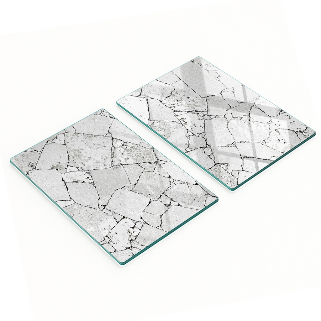 Dekorative Glasbretter Zum Servieren Von Snacks, Steinwand-optik, 2 X 40 X 52 Cm