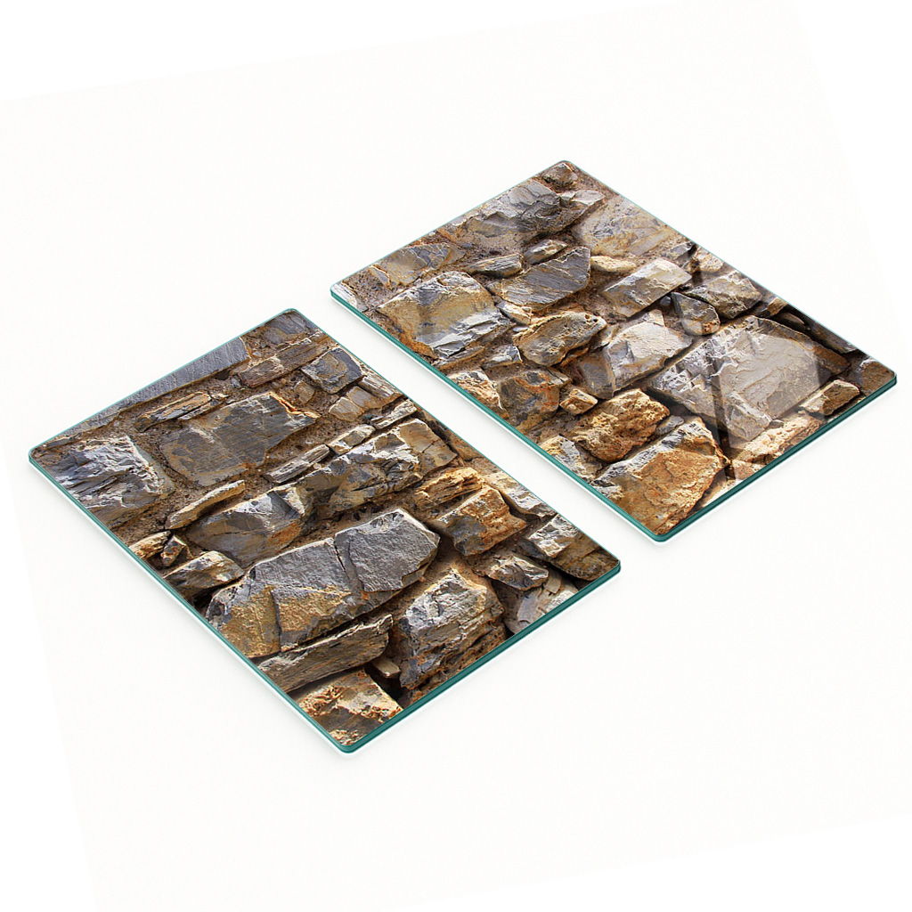 Multifunktionale, Dekorative Glasplatten Für Die Küche, Steinwandoptik, 2 X 40 X 52 Cm