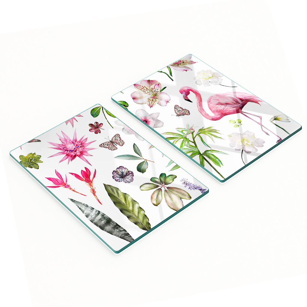 Stilvolle Und Langlebige Bedruckte Glasplatten Der Tropical-kollektion, 2 X 40 X 52 Cm