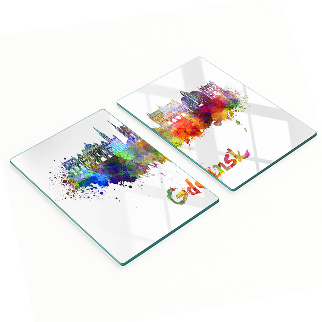 Multifunktionale Küchen-dekorationsplatten Aus Gehärtetem Glas, Danzig, 2 X 40 X 52 Cm