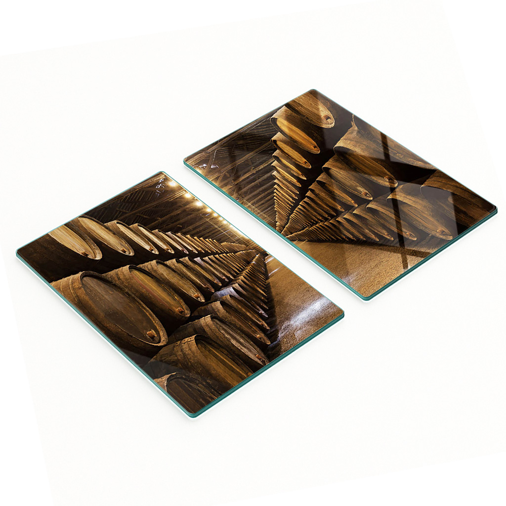 Gehärtete Glasplatten Mit Dekorativem Muster, Weinfass-keller, 2 X 40 X 52 Cm