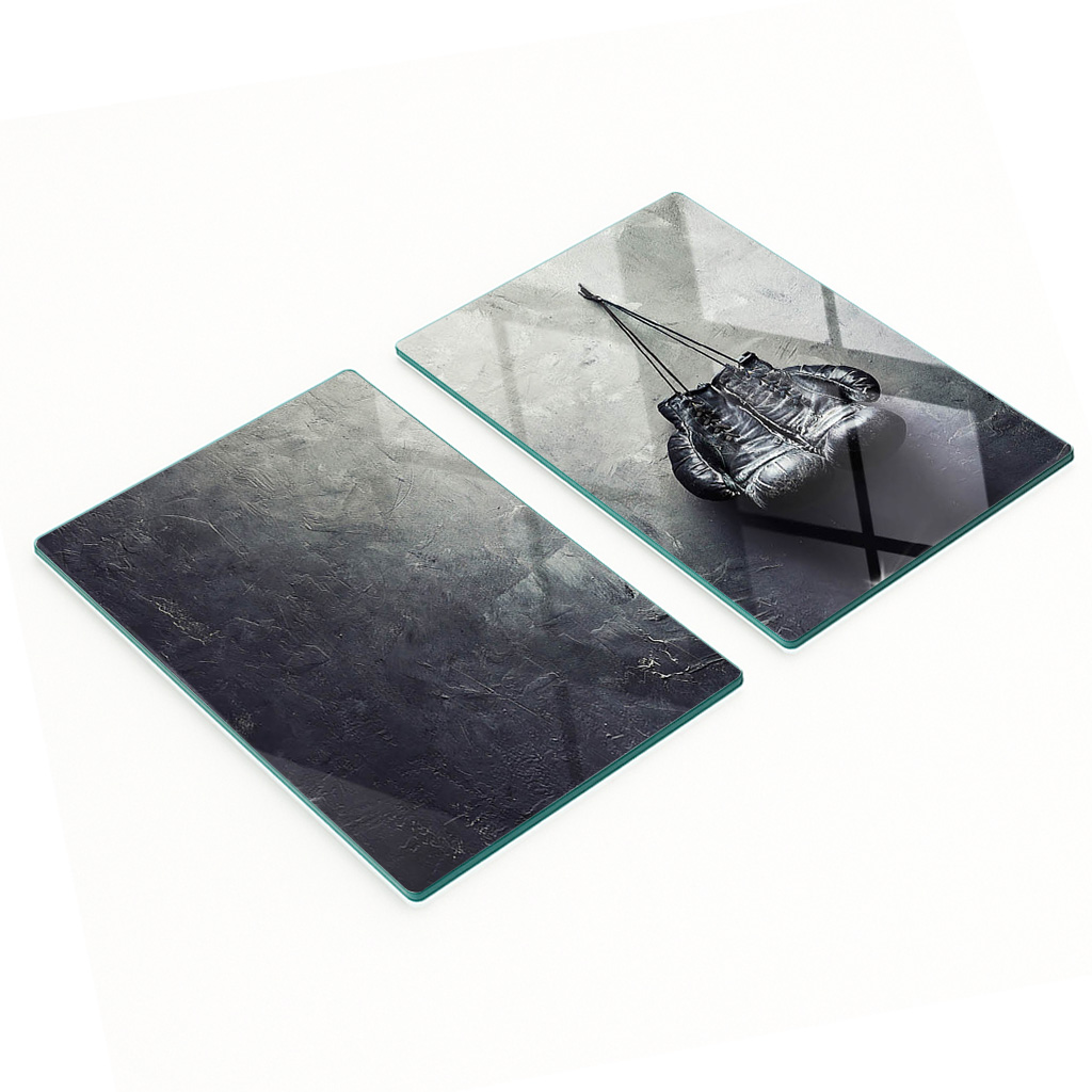 Robuste Und Stilvolle Glasplatten Mit Boxhandschuh-muster, 2 X 40 X 52 Cm