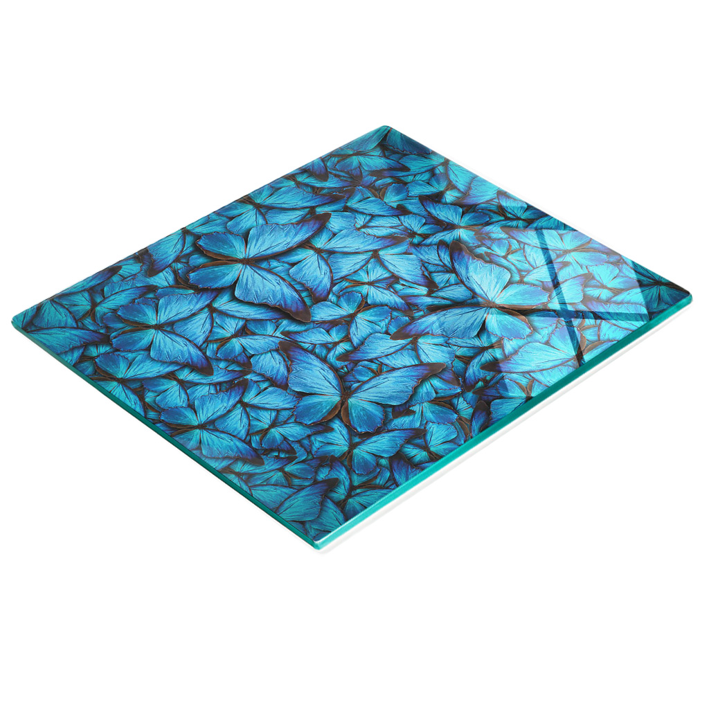 Multifunktionale Küchen-dekorationsplatte Aus Gehärtetem Glas, Schmetterlingsmotiv, 60 X 52 Cm