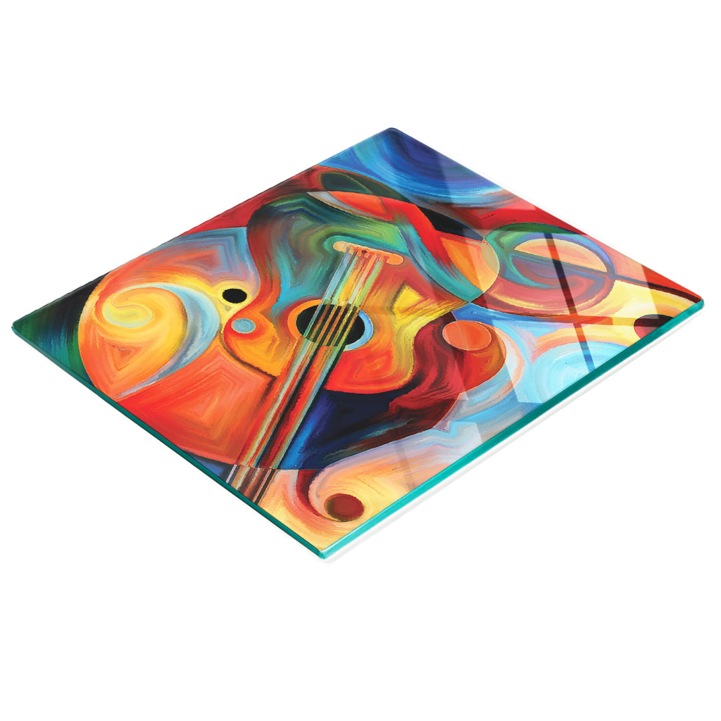 Multifunktionale Küchen-dekorationsplatte Aus Gehärtetem Glas, Musik, 60 X 52 Cm