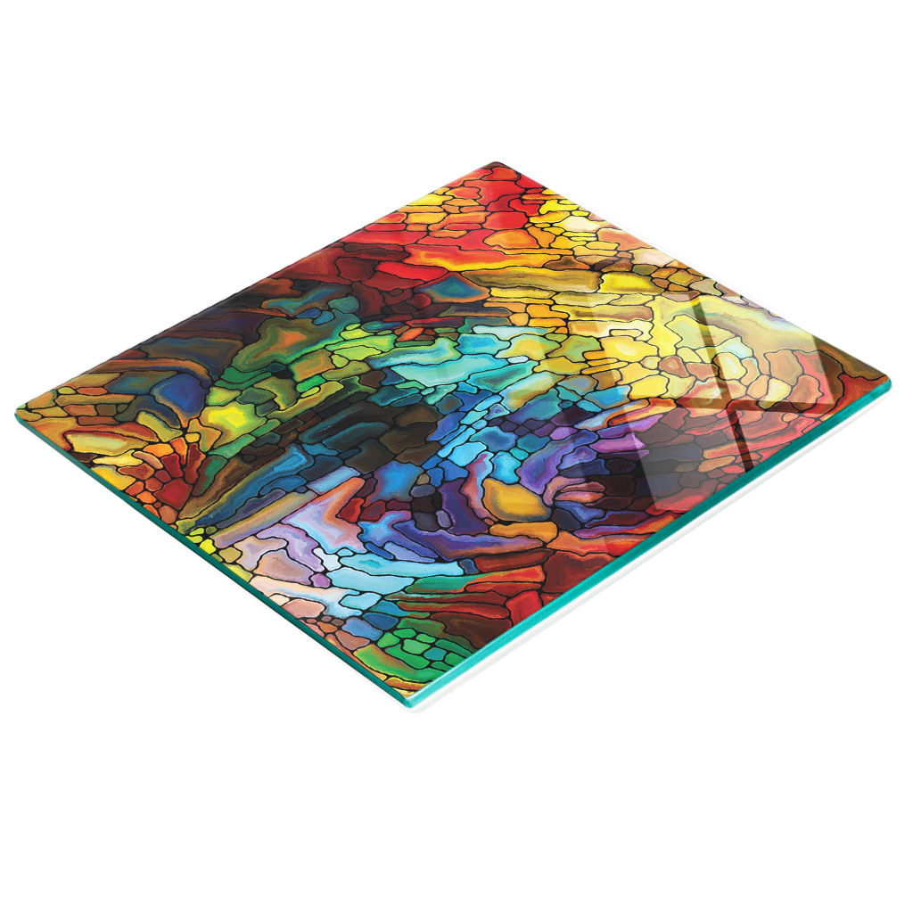 Multifunktionale Küchen-dekorationsplatte Aus Gehärtetem Glas, Buntglas, 60 X 52 Cm