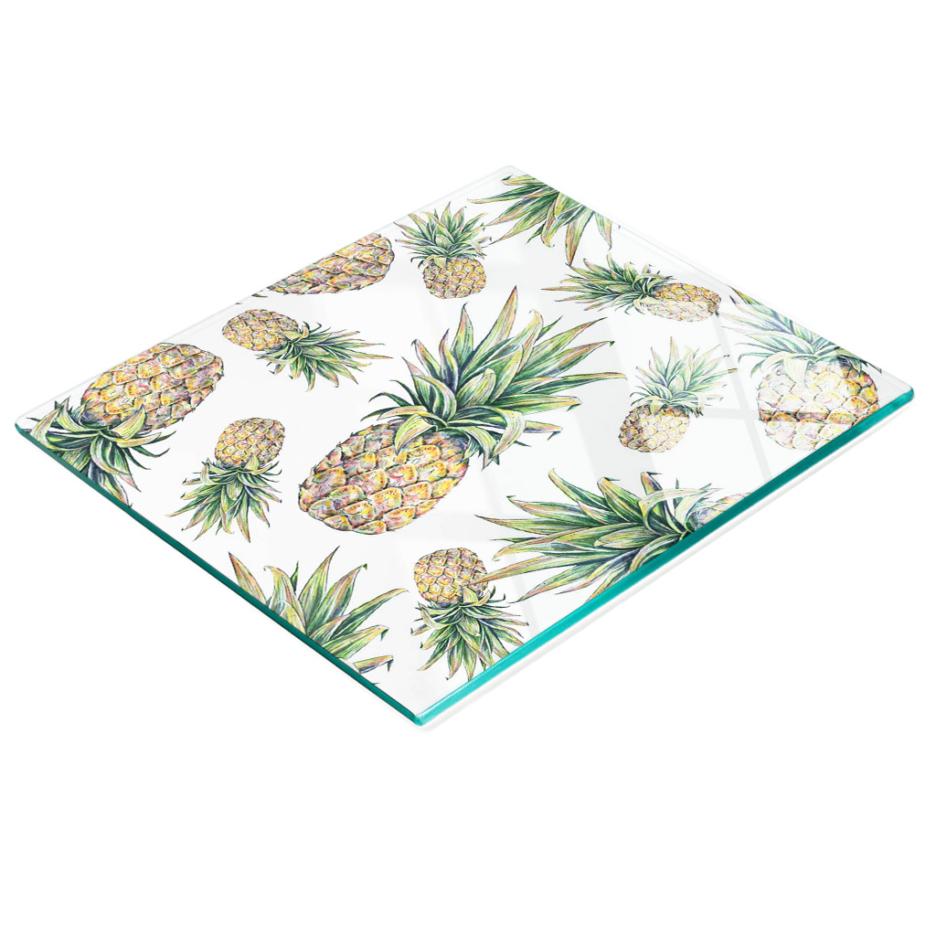 Multifunktionale Küchen-dekorationsplatte Aus Gehärtetem Glas, Ananas, 60 X 52 Cm