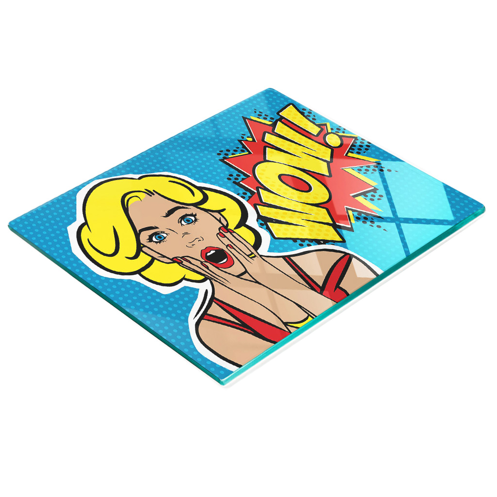 Dekorative Glasplatte Mit Grafik Zum Servieren Von Snacks – Wow 60 X 52 Cm