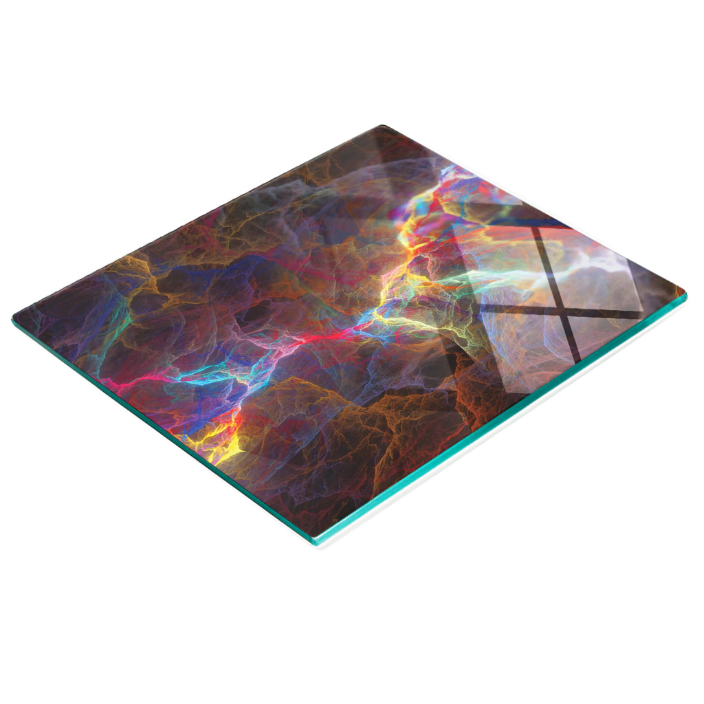 Multifunktionale Küchen-dekorationsplatte Aus Gehärtetem Glas, Fractal, 60 X 52 Cm