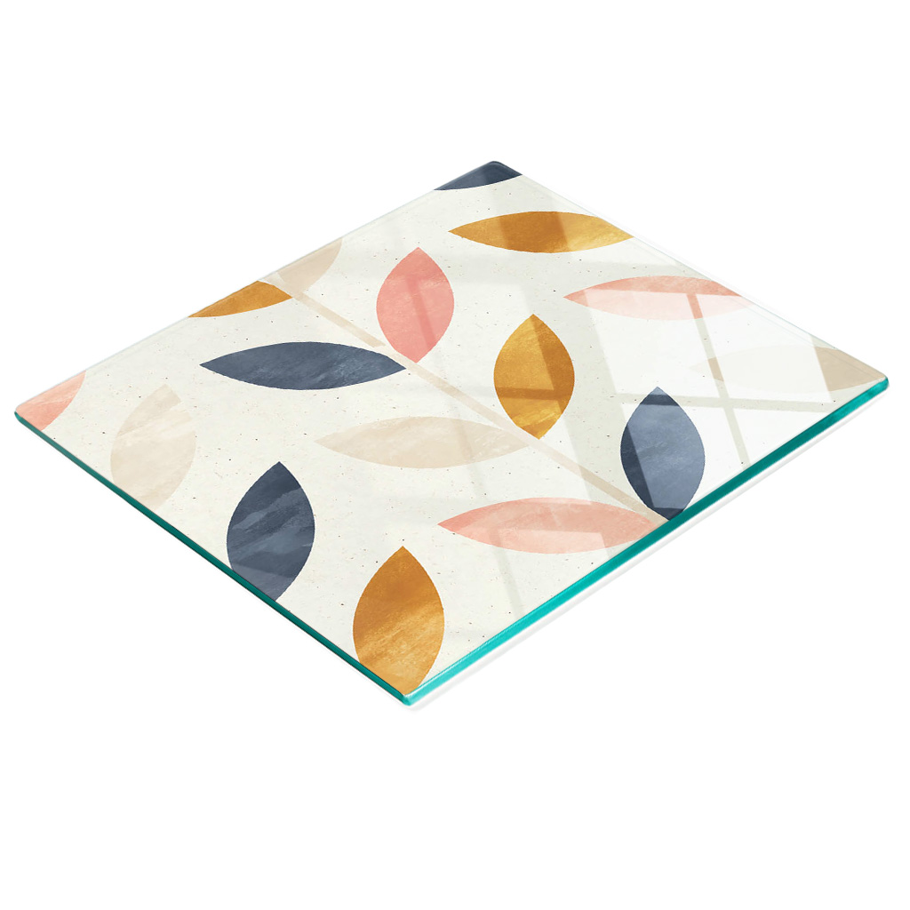 Stilvolle Und Robuste Glasplatte Mit Aufdruck, Skandinavischer Stil, 60 X 52 Cm