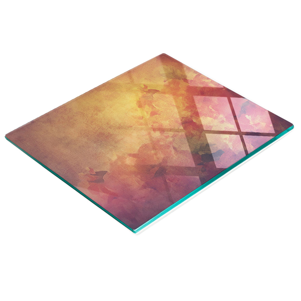 Multifunktionale Küchen-dekorationsplatte Aus Gehärtetem Glas, Blumenmuster, 60 X 52 Cm