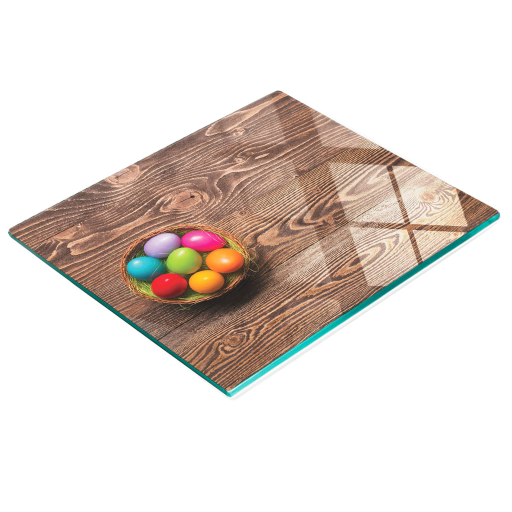 Multifunktionale Dekorative Glasplatte Mit Ostereier-motiv, 60 X 52 Cm