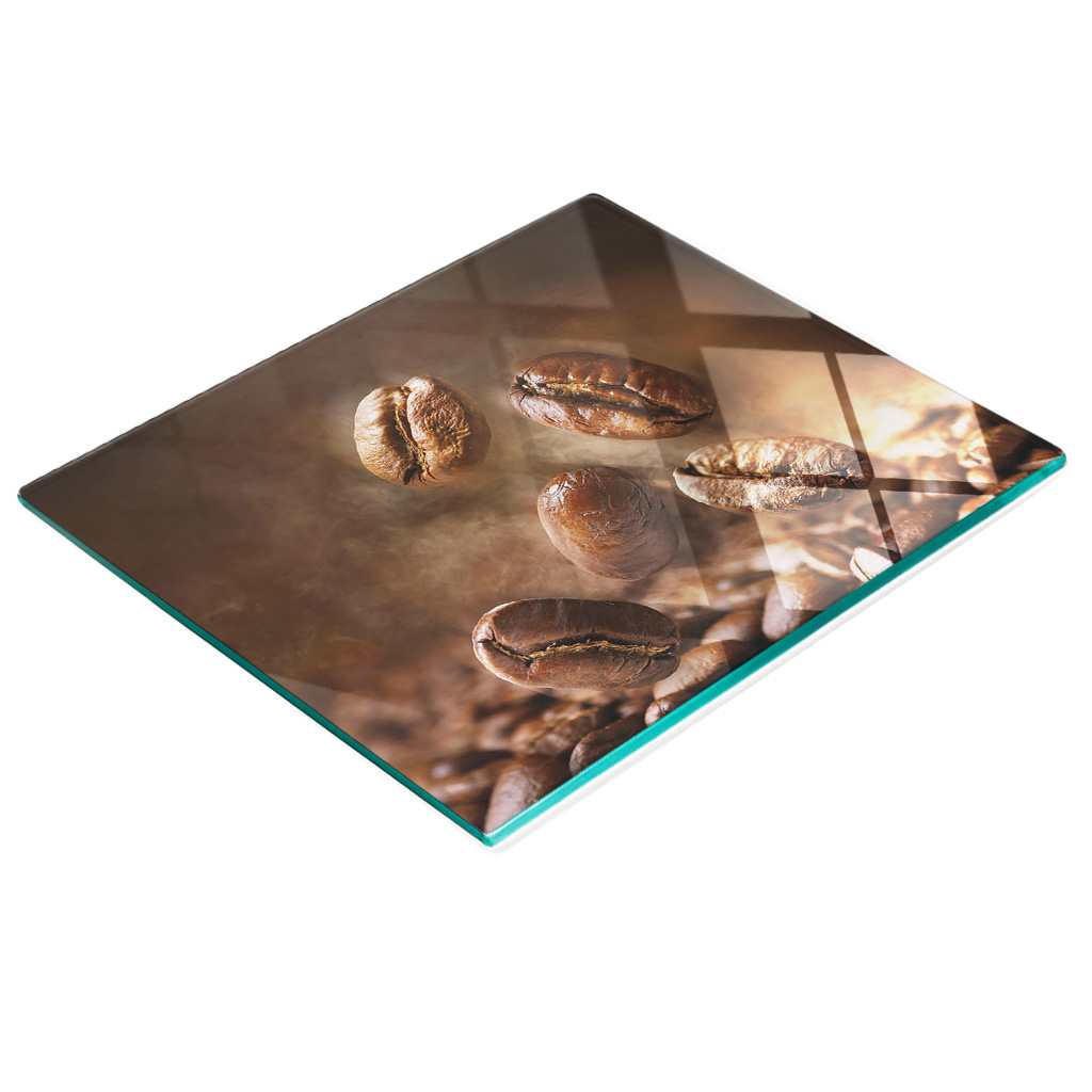 Multifunktionale, Dekorative Glasplatte Für Die Küche, Kaffeebohnen-rauch-optik, 60 X 52 Cm