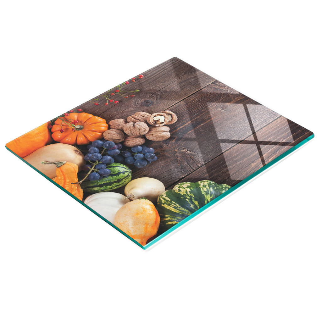 Dekorative Glasplatte Mit Kürbismotiven Zum Servieren Von Snacks, 60 X 52 Cm