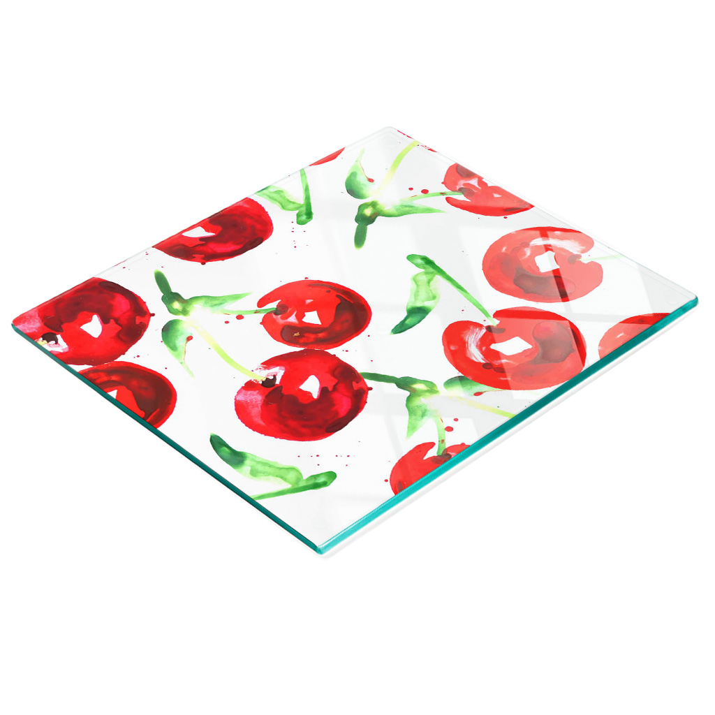 Multifunktionale Küchen-dekorationsplatte Aus Gehärtetem Glas, Kirsche, 60 X 52 Cm