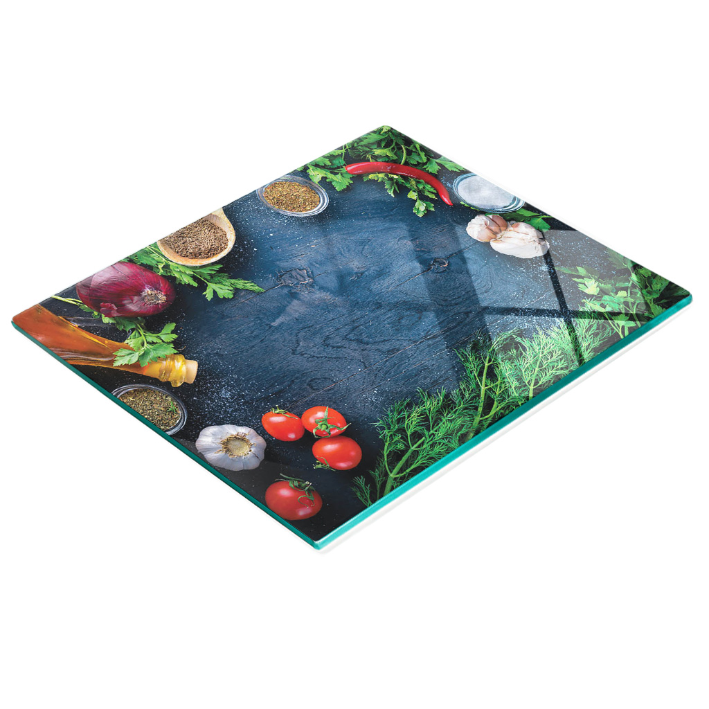 Dekoratives Glasbrett Zum Servieren Von Snacks Und Gemüse, Holz, 60 X 52 Cm