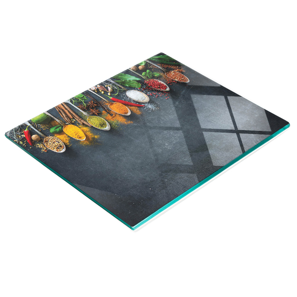 Multifunktionales Küchen-dekorationsbrett Aus Gehärtetem Glas, Gewürzregal, 60 X 52 Cm