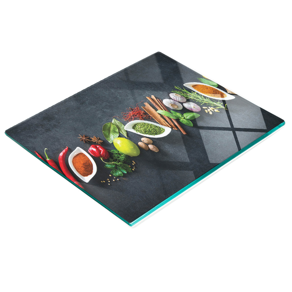 Dekoratives Servierbrett Aus Glas Für Snacks, Gewürze Und Kräuter, 60 X 52 Cm