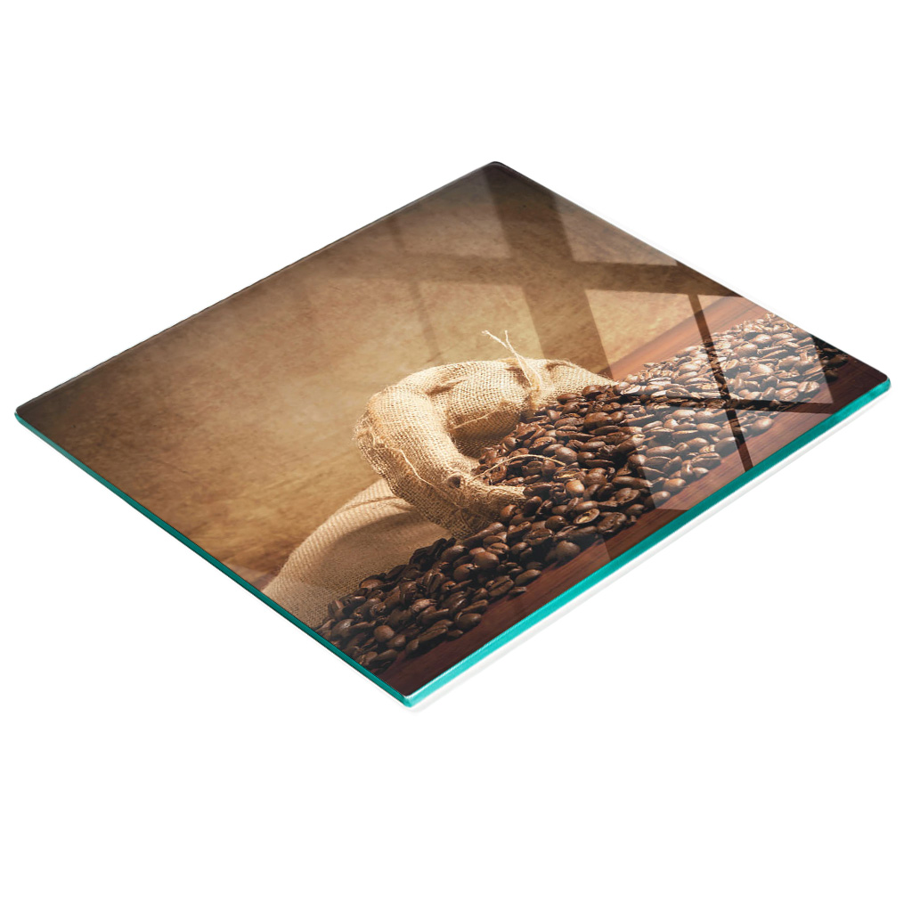 Stilvolles Und Robustes Glasbrett Mit Kaffeebohnenmuster, 60 X 52 Cm