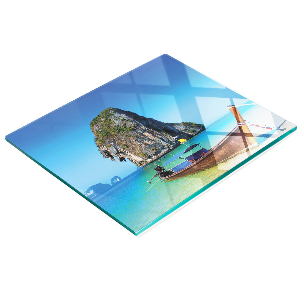 Multifunktionale, Dekorative Glasplatte Für Die Küche, Strandmotiv Thailand, 60 X 52 Cm