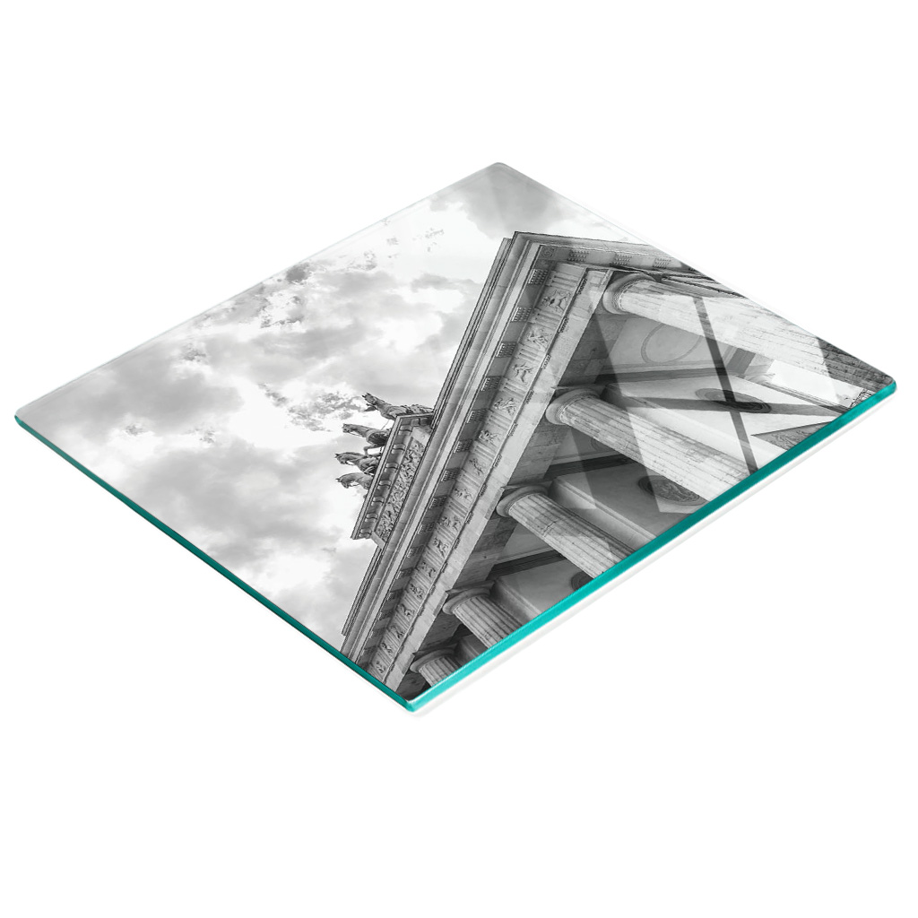 Küchenarbeitsplatte Aus Gehärtetem Glas Mit Brandenburger Tor-motiv, 60 X 52 Cm