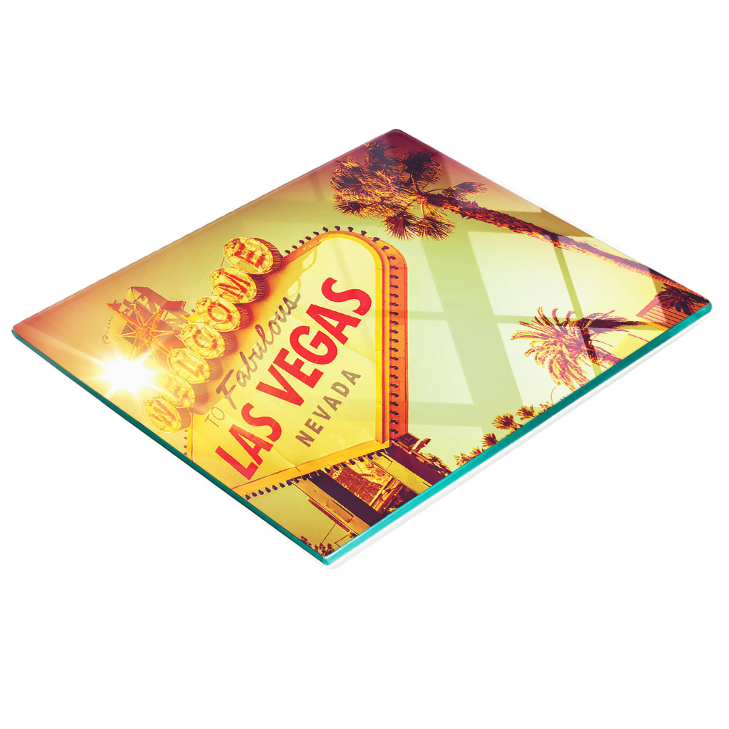 Dekoratives Las Vegas Neon-glas-servierbrett Für Snacks, 60 X 52 Cm