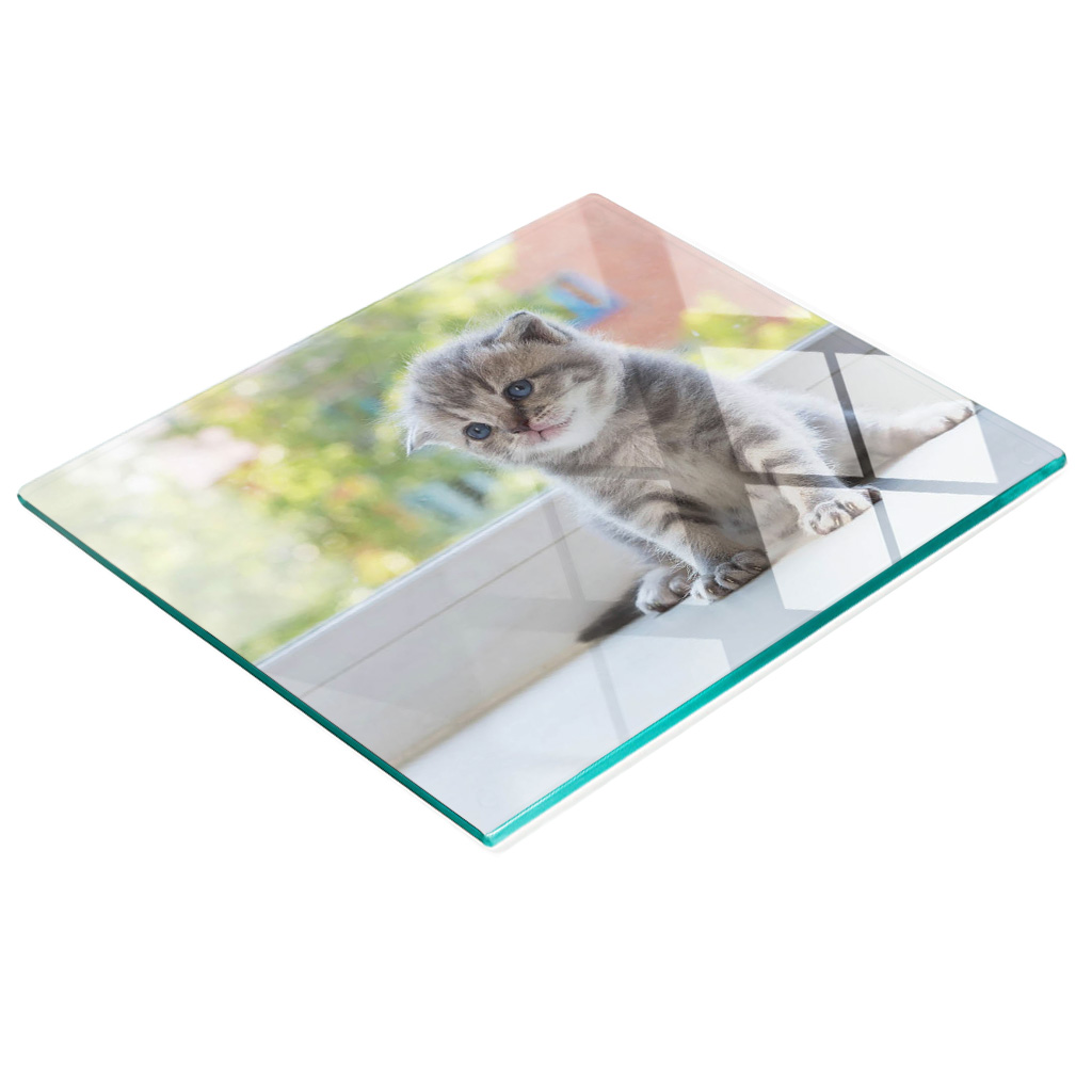 Dekorative Glas-snackplatte Mit Kleinem Katzenfenster, 60 X 52 Cm