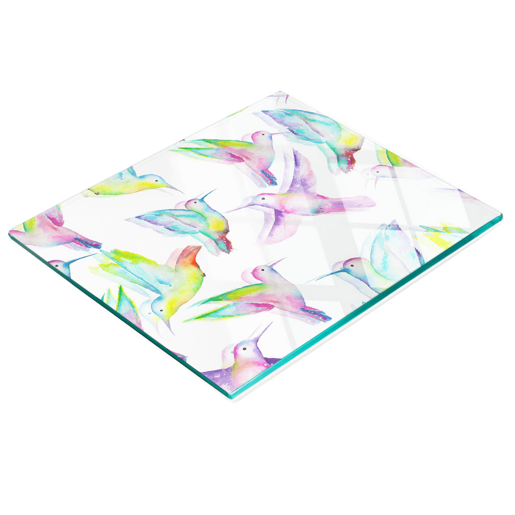 Multifunktionale Küchen-dekorationsplatte Aus Gehärtetem Glas Mit Kolibris, 60 X 52 Cm