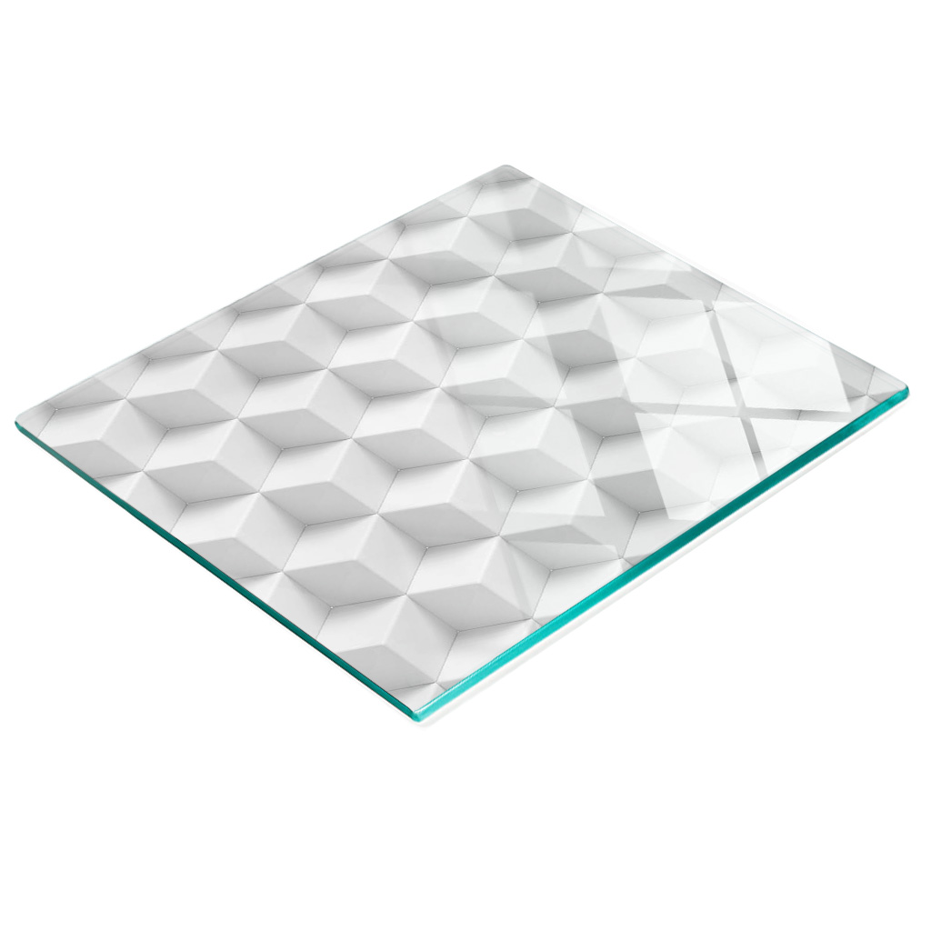 Dekoratives Glasbrett Mit 3d-grafik Zum Servieren Von Snacks, 60 X 52 Cm