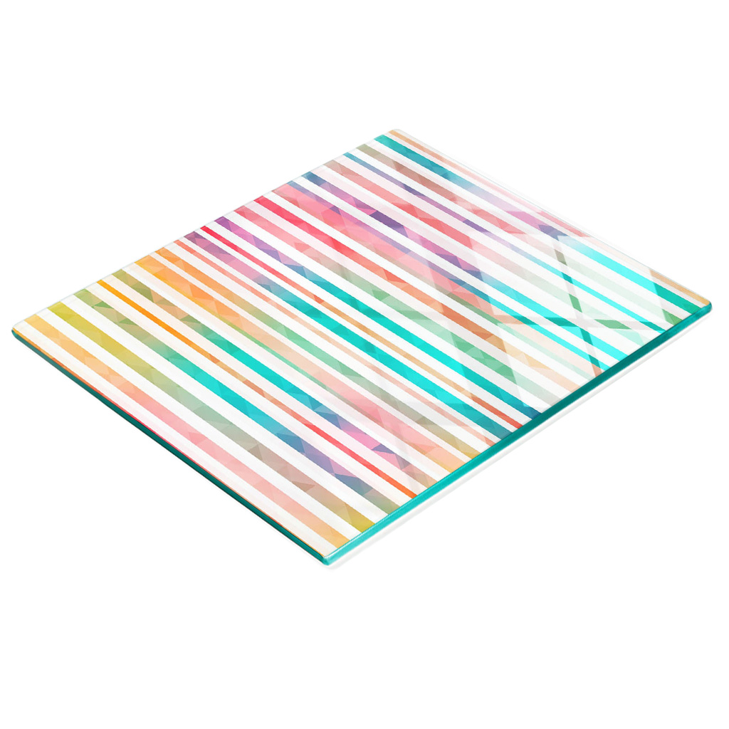 Dekorative Glasplatte Mit Regenbogenmotiv Zum Servieren Von Snacks, 60 X 52 Cm