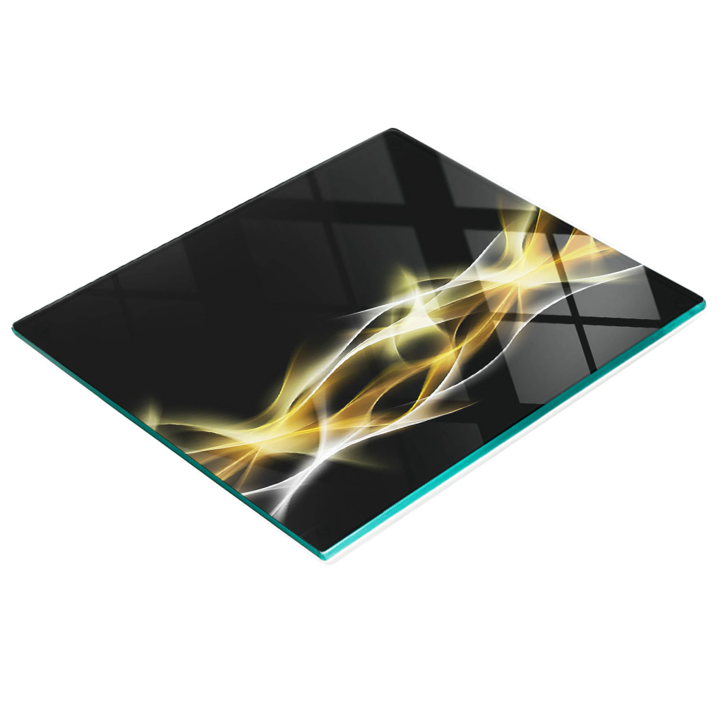 Stilvolle Und Robuste Glasplatte Mit Abstraktem Lichtdruck, 60 X 52 Cm