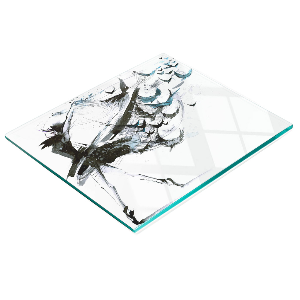 Küchenschneidebrett Aus Glas Mit Dekorativen Ballerina-motiven, 60 X 52 Cm