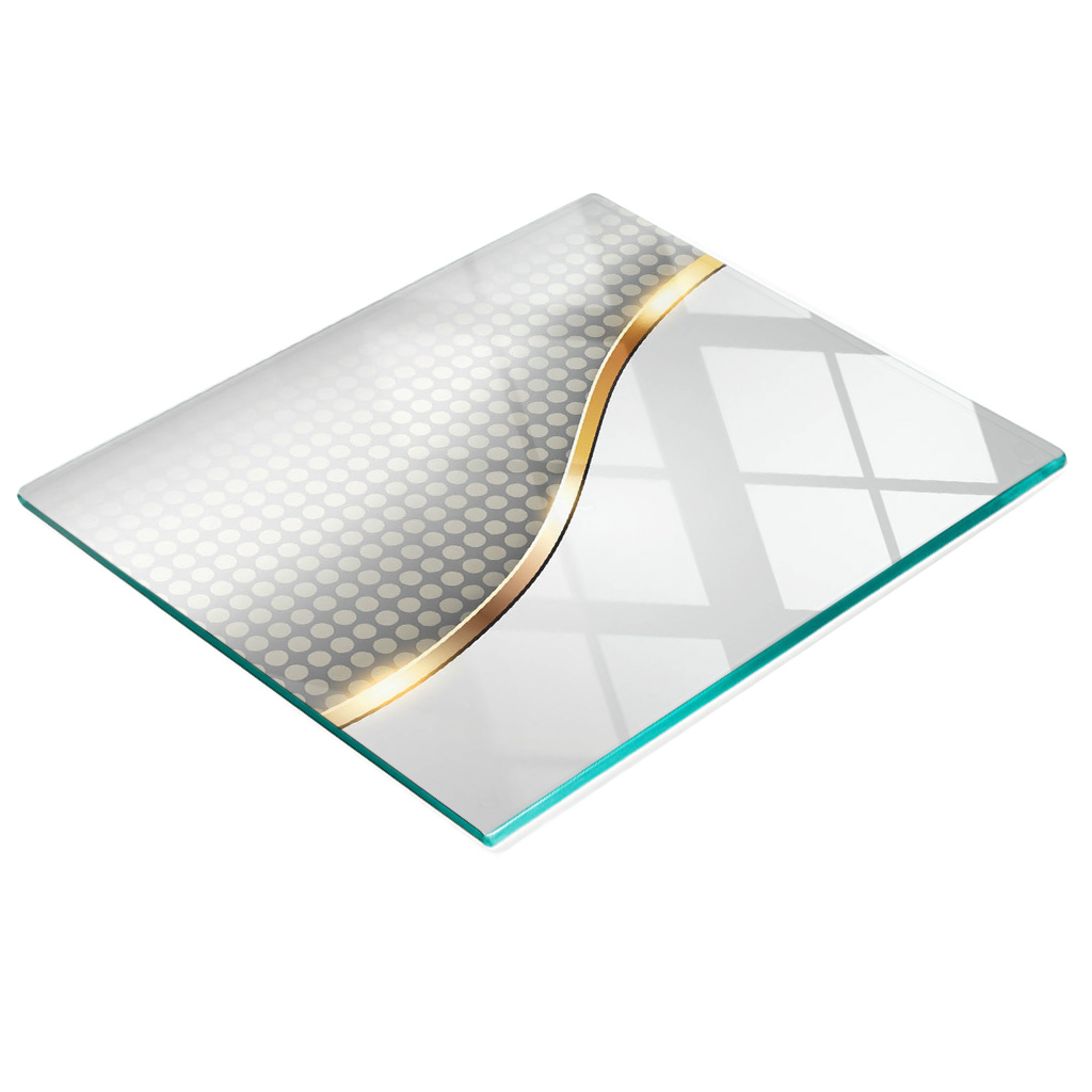Multifunktionale Dekorative Glasplatte Mit Abstraktem Druck, 60 X 52 Cm