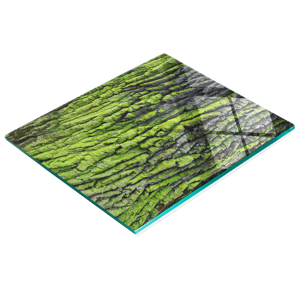 Dekorative Glasplatte Zum Servieren Von Snacks, Baumrinden-optik, 60 X 52 Cm