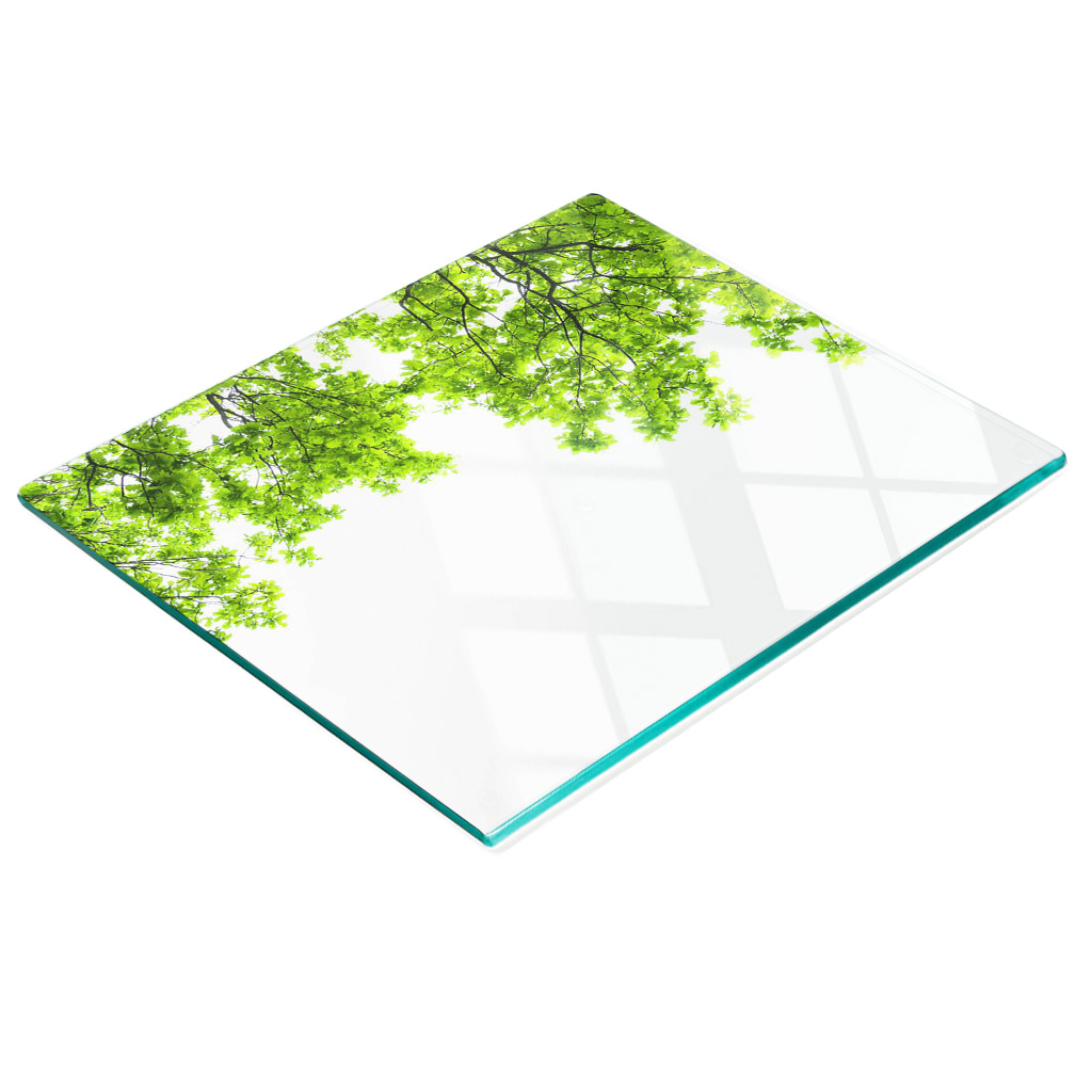 Dekoratives Glasbrett Zum Servieren Von Snacks, Eichenblattmuster, 60 X 52 Cm